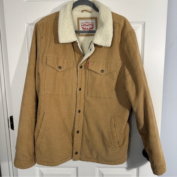 Levi's Corduroy sherpa lined jacket, tan, size L, casual, fall, autumn, outdoors - Picture 1 of 13